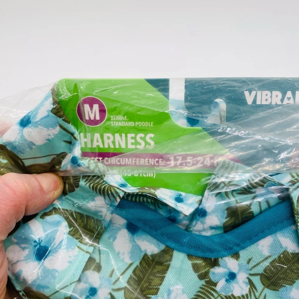 NWT Vibrant Life Dog Harness Hawaiian Shirt Print Blue Green AiWs XS, S or Med.